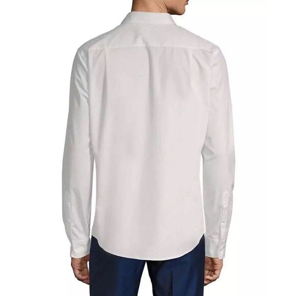 Vince Mens Reverse Placket Sport Button Up Shirt White Long Sleeve XL New - Picture 3 of 11